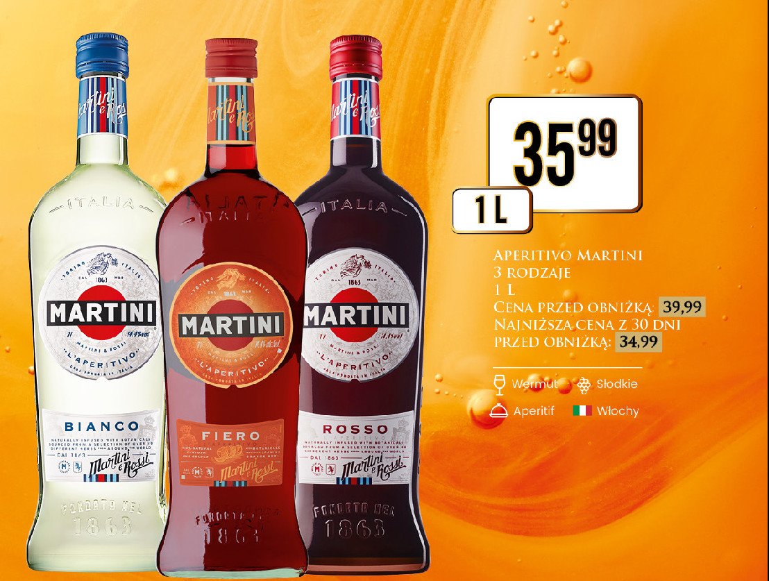 Vermouth Martini bianco promocja