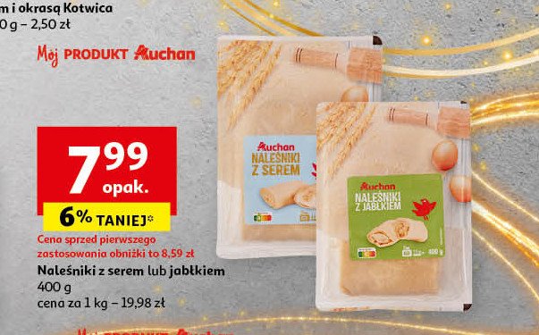 Naleśniki z jabłkiem Auchan różnorodne (logo czerwone) promocja w Auchan