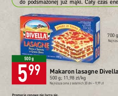 Makaron lasagne Divella promocja