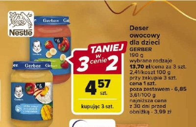 Jabłka mango i brzoskwinie z twarożkiem Gerber promocja