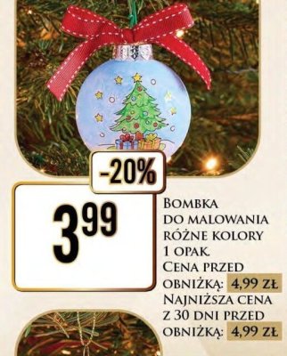 Bombka do malowania różne kolory 1 opak. -20% promocja w Dino