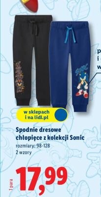 Spodnie dresowe chłopięce z kolekcji Sonic promocja w Lidl