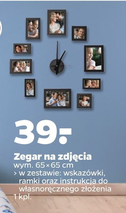Zegar ścienny z ramkami na zdjęcia promocja