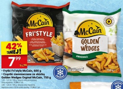 Cząstki ziemniaczane ze skórką Golden Wedges Original McCain, 750 g promocja w Twój Market