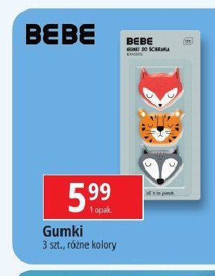 Gumki do ścierania zwierzątka Bebe promocja