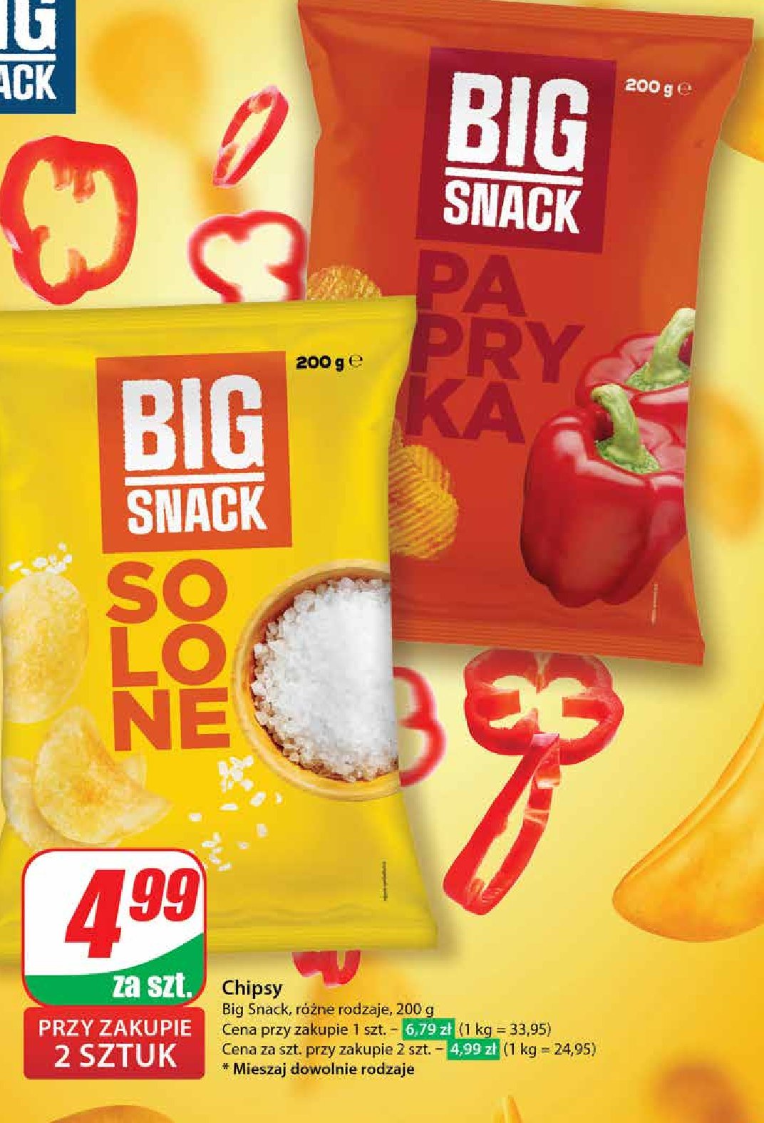 Chipsy paprykowe Big snack promocja