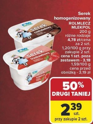 Serek homogenizowany ROLMLECZ MLEKPOL różne rodzaje promocja w Carrefour