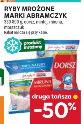 Ryby mrożone marki Abramczyk dorsz, mintaj, miruna, morszczuk promocja w Stokrotka