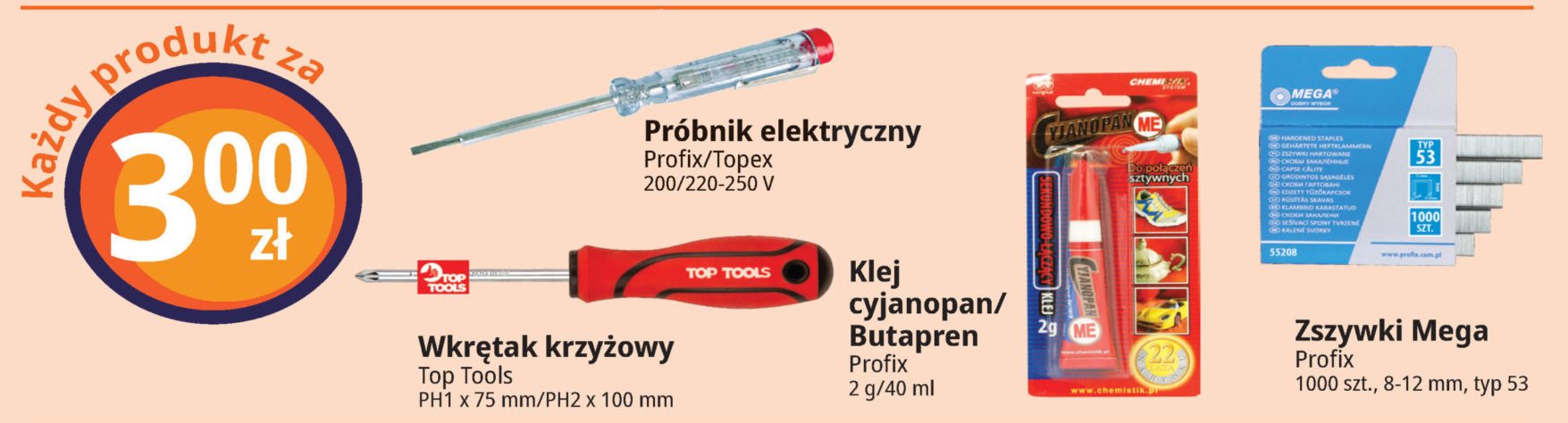 Wkr臋tak krzy偶owy pz1 x 75 mm Top tools promocja