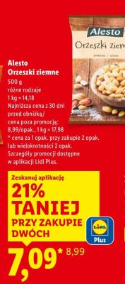 Orzeszki ziemne różne rodzaje promocja w Lidl