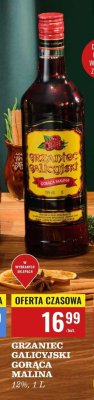 Napój Grzaniec Galicyjski gorąca malina 12% promocja w Biedronka