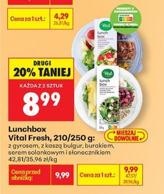 Lunchbox Vital Fresh z gyrosem, z kaszą bulgur, burakiem, serem sałatkowym i słonecznikiem promocja w Biedronka