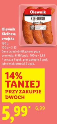 Kiełbasa swojska promocja w Lidl