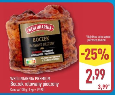 Boczek rolowany pieczony  promocja w Aldi