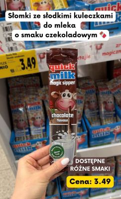 Słomki ze słodkimi kuleczkami do mleka o smaku czekoladowym promocja w Kaufland