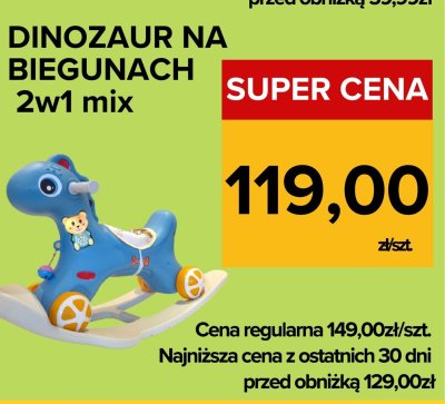 Zabawka DINOZAUR NA BIEGUNACH 2w1 mix promocja w Supeco