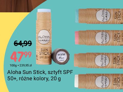 Krem do twarzy w sztyfcie spf50+ cielisty Aloha care promocja