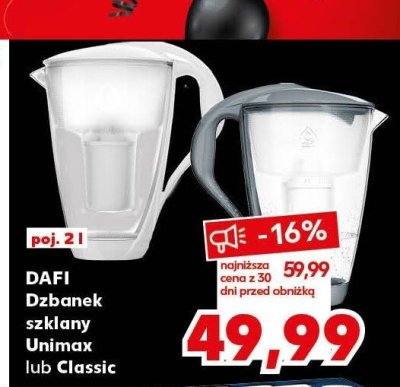 Dzbanek szklany Unimax lub Classic DAFI promocja w Kaufland