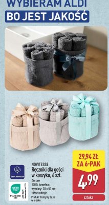 Ręczniki dla gości w koszuku, 6 szt. promocja w Aldi
