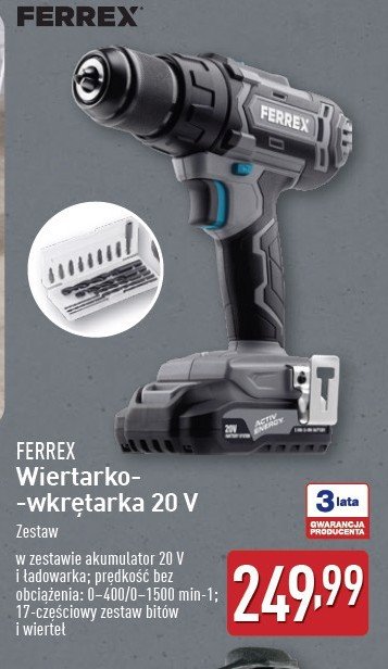 Wiertarko-wkrętarka 20v Ferrex promocja w Aldi