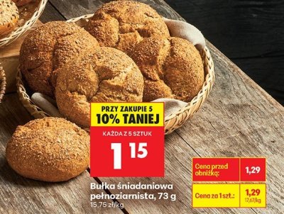 Bułka śniadaniowa pełnoziarnista promocja w Biedronka