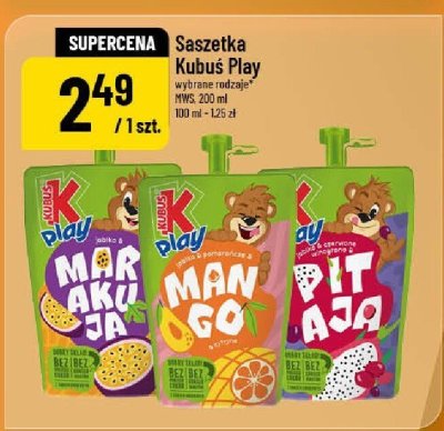 Saszetka Kubuś Play promocja w POLOmarket