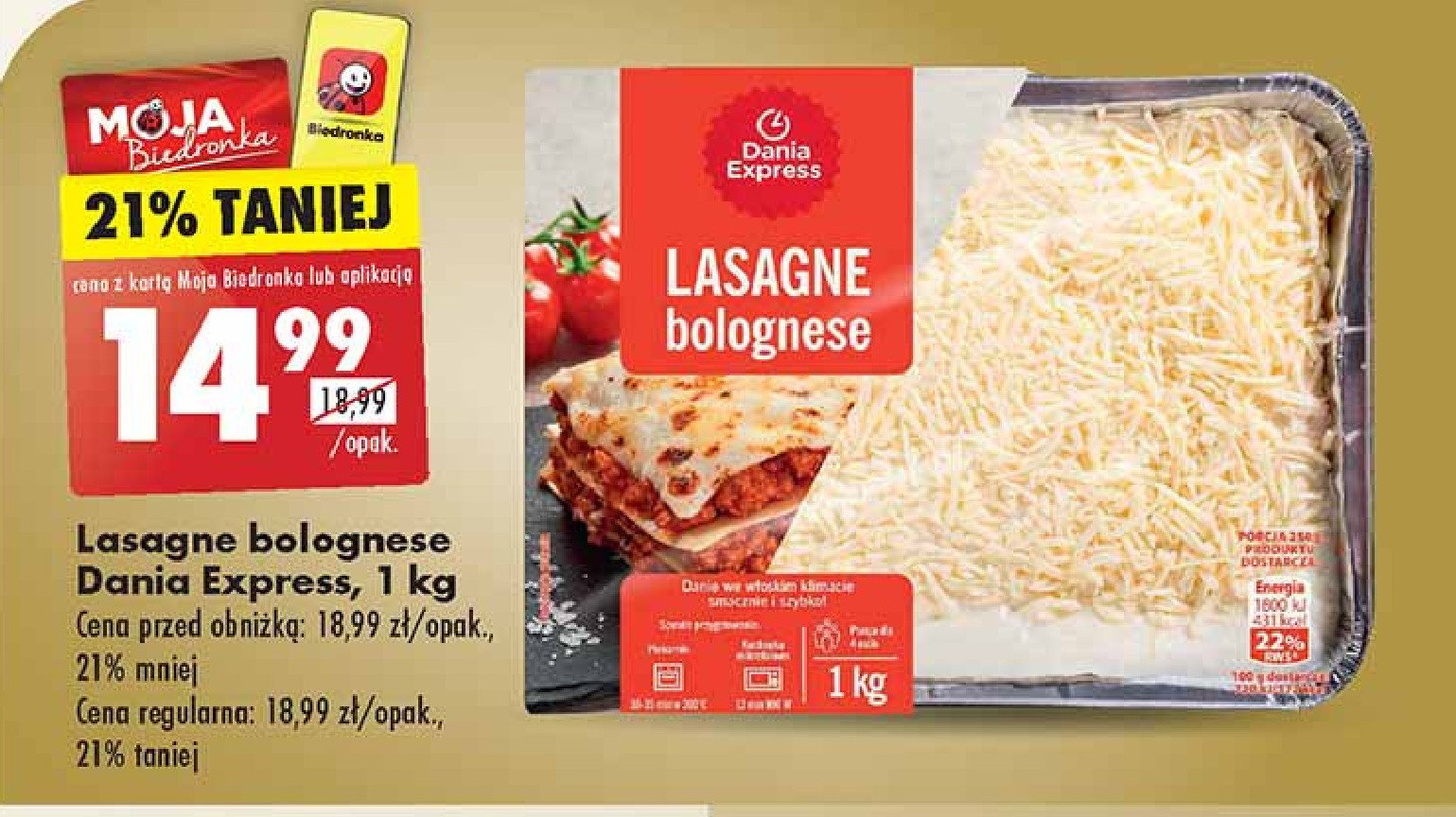 Lasagne bolognese Danie express promocja