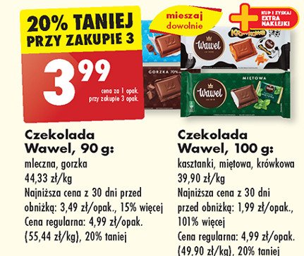 Czekolada mleczna Wawel promocja