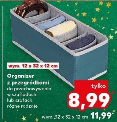 Organizer z przegródkami do przechowywania w szufladach lub szafach wym. 12 x 32 x 12 cm promocja w Kaufland
