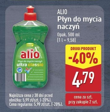 Płyn do mycia naczyń ultra classic Alio promocja