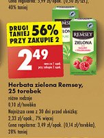 Herbata zielona o samku maliny i truskawki Remsey promocja