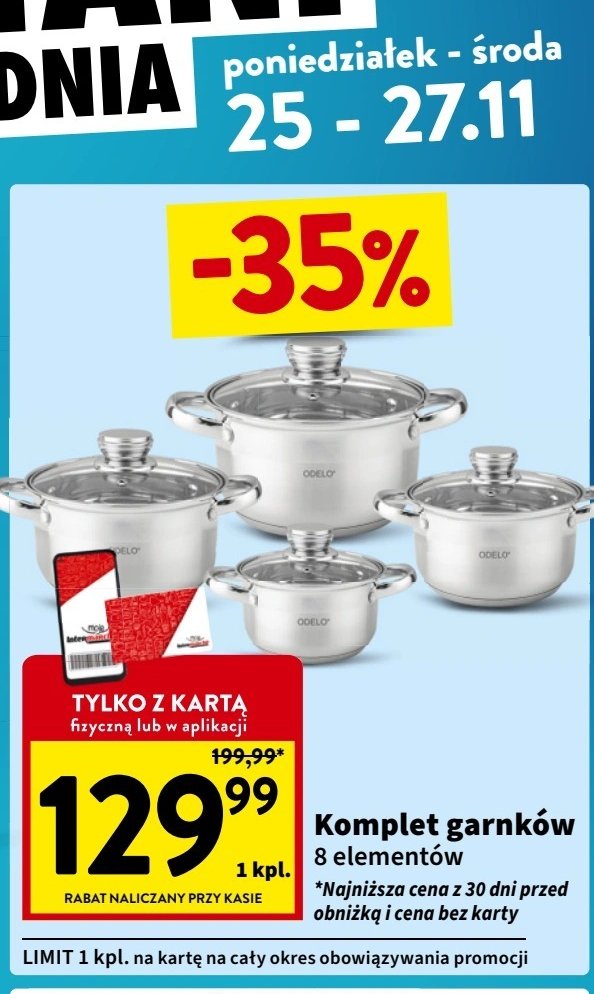 Komplet garnków ODELO promocja w Intermarche