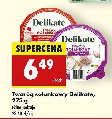 Twaróg solankowy z czosnkiem Delikate promocja w Biedronka