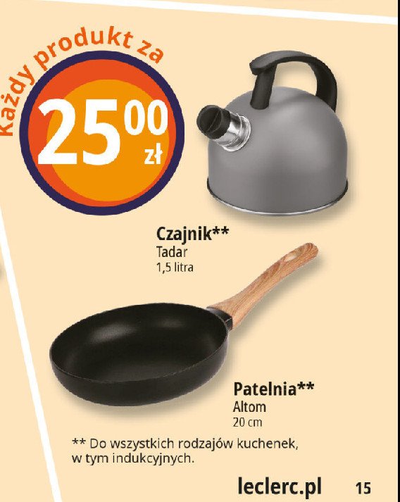 Patelnia aluminiowa 20 cm Altom promocja w Leclerc