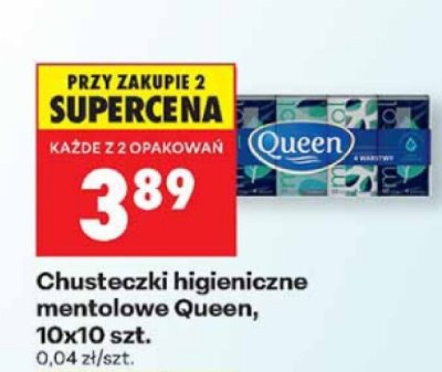 Chusteczki higieniczne mentolowe, 10x10 szt. promocja w Biedronka