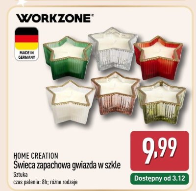 Świeca zapachowa gwiazda w szkle  promocja w Aldi