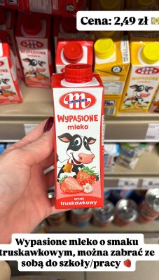 Mleko Wypasione truskawkowe promocja w Intermarche