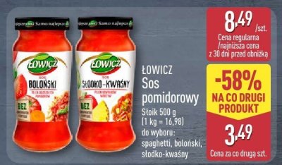 Sos pomidorowy Łowicz Słoik 500 g (1 kg = 16,98) różne rodzaje promocja w Aldi