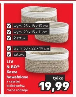 Kosz bawe艂niany 30 x 22 x 14 cm Liv & bo promocja
