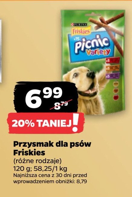 Przekąska dla psów z wołowiną, kurczakiem i jagnięciną Friskies picnic Purina friskies promocja