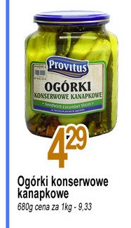 Ogórki konserwowe kanapkowe Provitus promocja w Kaufland