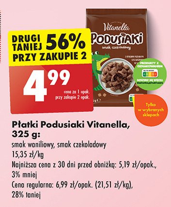 Płatki podusiaki waniliowe Vitanella promocja