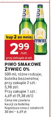 Piwo smakowe Żywiec 0% promocja w Stokrotka