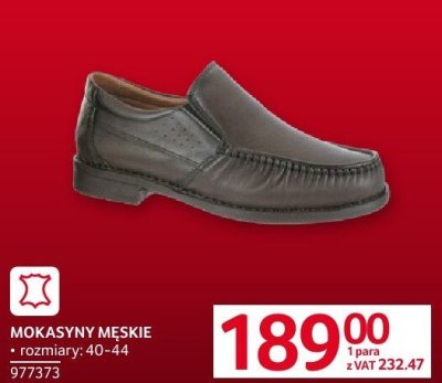 Mokasyny męskie skórzane rozmiary: 40-44 promocja w Selgros
