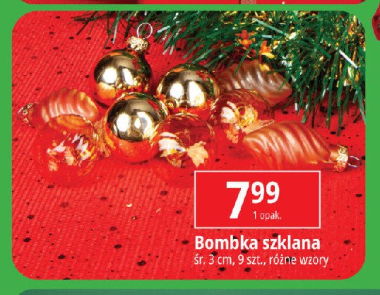 Bombki szklane 3 cm promocja w Leclerc