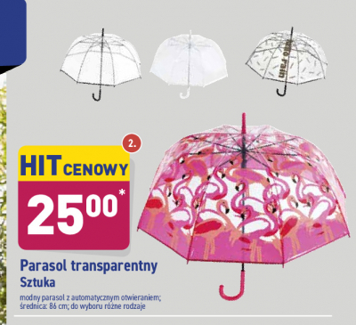 Parasol transparentny damski 86 cm promocja