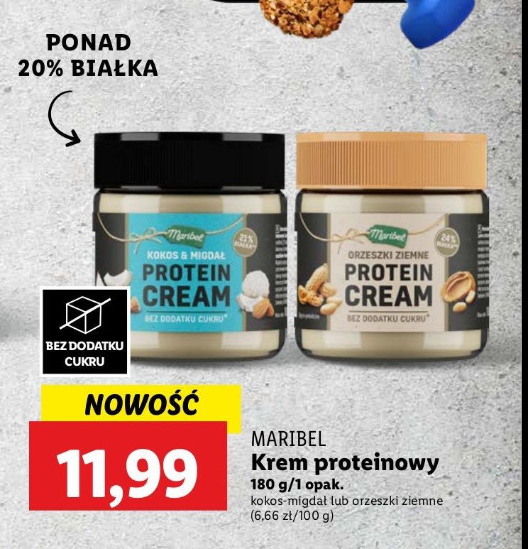 Krem proteinowy orzeszki ziemne Maribel promocja w Lidl