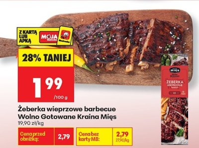Żeberka wieprzowe barbecue Wolno Gotowane Kraina Mięs promocja w Biedronka