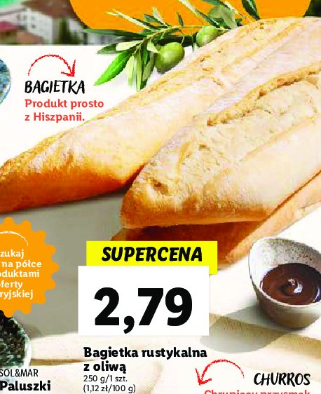 Bagietka rustykalna z oliwkami Chrupiące z pieca promocja