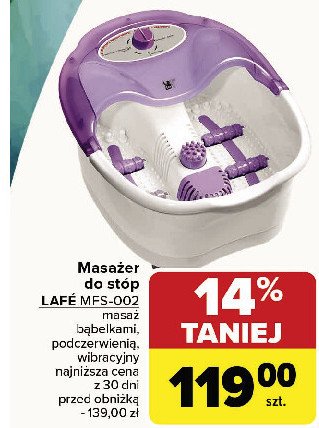 Masażer stóp mfs 002 biało-fioletowy Lafe promocja w Carrefour